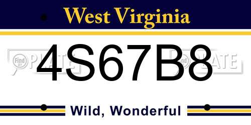 4S67B8 West Virginia License Plate