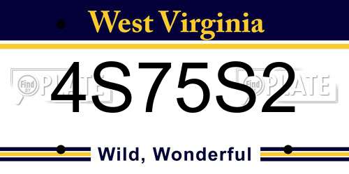4S75S2 West Virginia License Plate