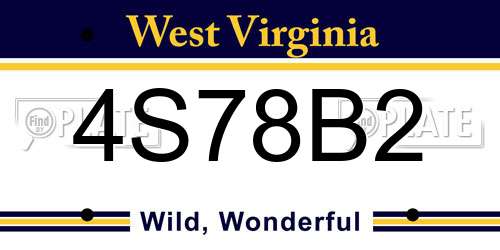 4S78B2 West Virginia License Plate
