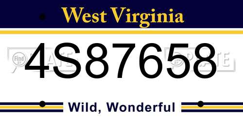 4S87658 West Virginia License Plate