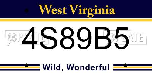 4S89B5 West Virginia License Plate