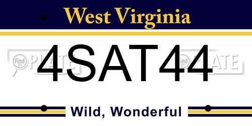 4SAT44 West Virginia License Plate