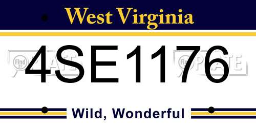 4SE1176 West Virginia License Plate