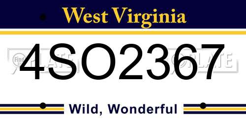 4SO2367 West Virginia License Plate