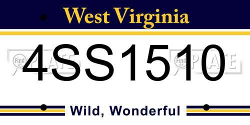 4SS1510 West Virginia License Plate
