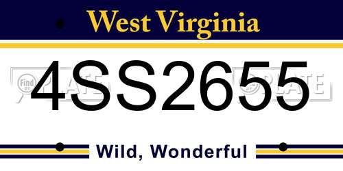 4SS2655 West Virginia License Plate