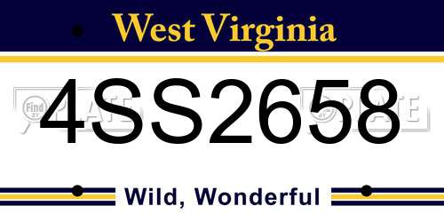 4SS2658 West Virginia License Plate