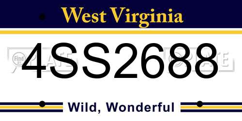 4SS2688 West Virginia License Plate