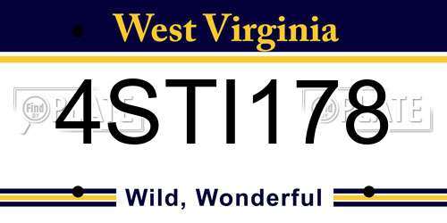 4STI178 West Virginia License Plate