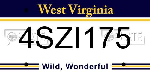 4SZI175 West Virginia License Plate