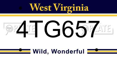 4TG657 West Virginia License Plate