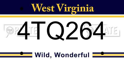 4TQ264 West Virginia License Plate