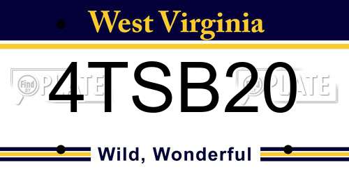 4TSB20 West Virginia License Plate