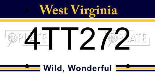 4TT272 West Virginia License Plate