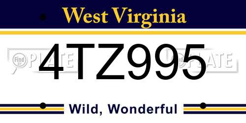 4TZ995 West Virginia License Plate