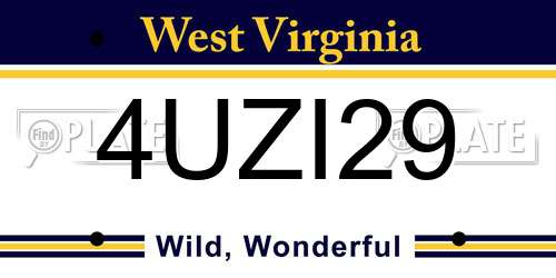 4UZI29 West Virginia License Plate