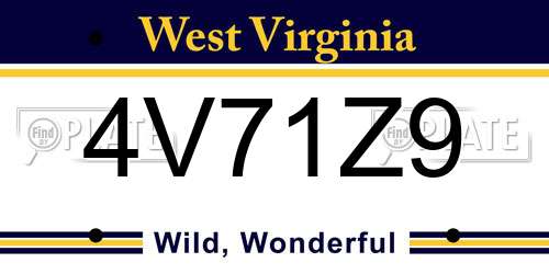4V71Z9 West Virginia License Plate