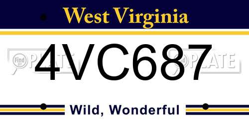 4VC687 West Virginia License Plate