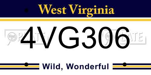 4VG306 West Virginia License Plate