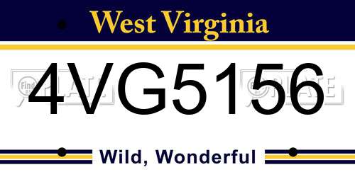 4VG5156 West Virginia License Plate