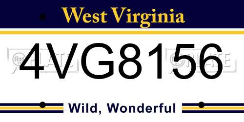 4VG8156 West Virginia License Plate