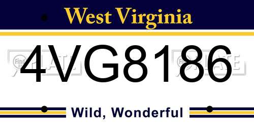 4VG8186 West Virginia License Plate