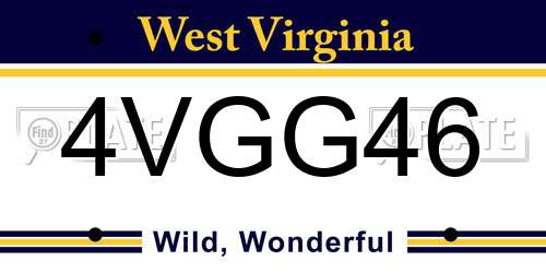 4VGG46 West Virginia License Plate