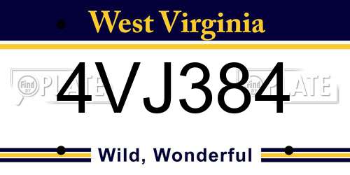4VJ384 West Virginia License Plate
