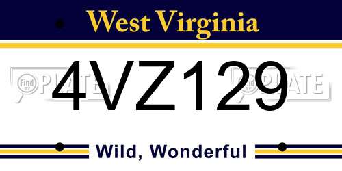 4VZ129 West Virginia License Plate