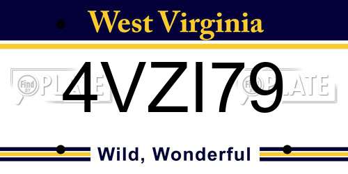 4VZI79 West Virginia License Plate