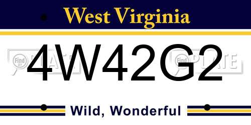 4W42G2 West Virginia License Plate
