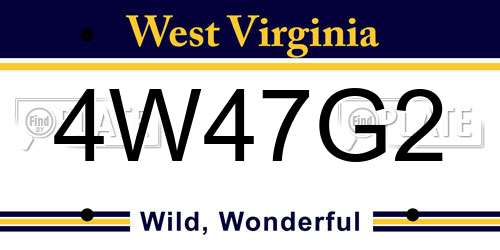 4W47G2 West Virginia License Plate