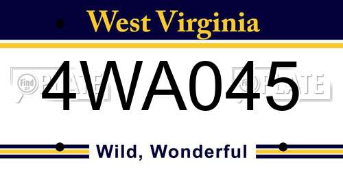 4WA045 West Virginia License Plate