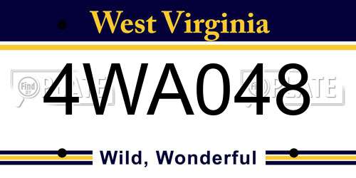 4WA048 West Virginia License Plate
