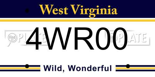 4WR00 West Virginia License Plate
