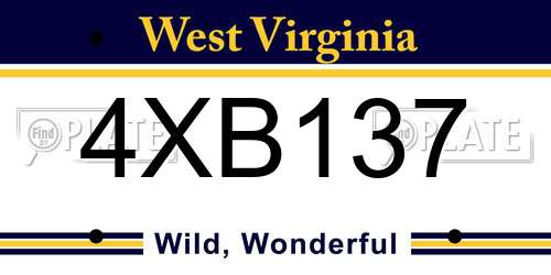 4XB137 West Virginia License Plate