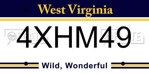4XHM49 West Virginia License Plate