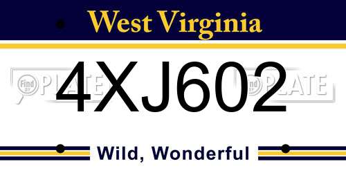 4XJ602 West Virginia License Plate