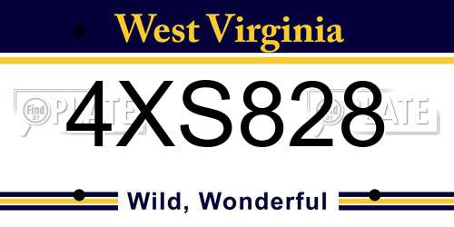4XS828 West Virginia License Plate