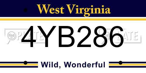 4YB286 West Virginia License Plate