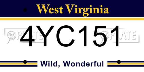 4YC151 West Virginia License Plate