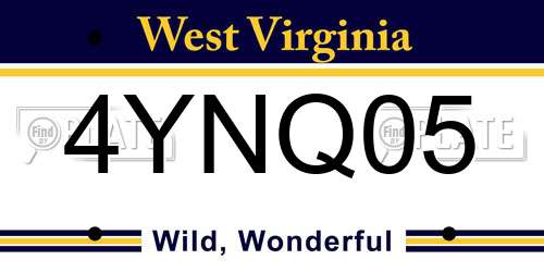 4YNQ05 West Virginia License Plate