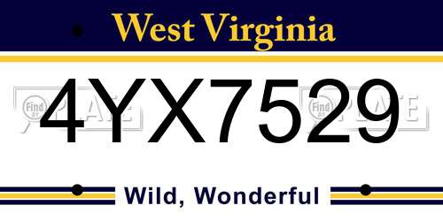 4YX7529 West Virginia License Plate