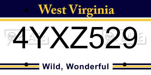 4YXZ529 West Virginia License Plate