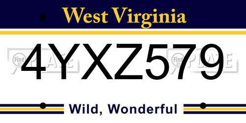 4YXZ579 West Virginia License Plate