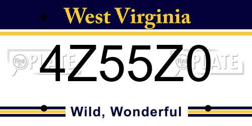4Z55Z0 West Virginia License Plate