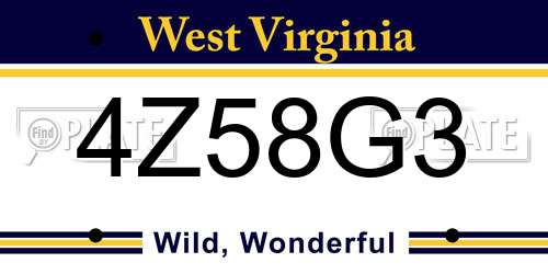 4Z58G3 West Virginia License Plate