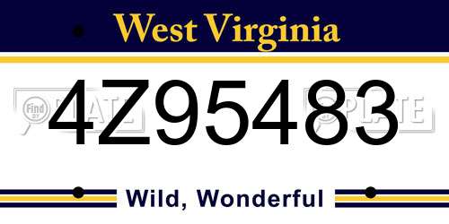 4Z95483 West Virginia License Plate