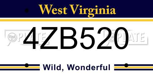 4ZB520 West Virginia License Plate