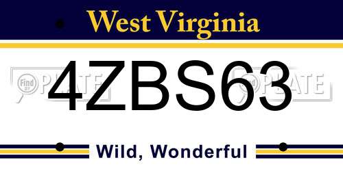 4ZBS63 West Virginia License Plate
